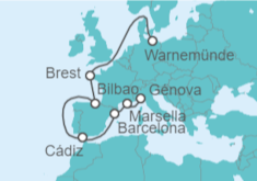 Itinerario del Crucero España, Francia TI - MSC Cruceros