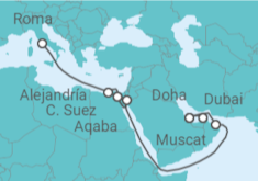 Itinerario del Crucero Egipto, Jordania, Omán, Qatar, Emiratos Arabes - MSC Cruceros