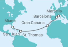 Itinerario del Crucero España, Puerto Rico, Islas Vírgenes - Eeuu TI - MSC Cruceros