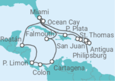 Itinerario del Crucero Jamaica, Colombia, Panamá, Costa Rica, Honduras, USA, Islas Vírgenes - Eeuu, Saint Maarten, Antig... - MSC Cruceros