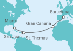 Itinerario del Crucero España, Puerto Rico, Islas Vírgenes - Eeuu - MSC Cruceros