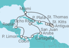 Itinerario del Crucero Jamaica, Aruba, Colombia, Panamá, Costa Rica, Honduras, USA, Saint Maarten, Islas Vírgenes - Eeuu... - MSC Cruceros