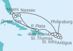 Itinerario del Crucero Saint Maarten, Islas Vírgenes - Eeuu, Antigua Y Barbuda, Puerto Rico, USA, Bahamas - MSC Cruceros