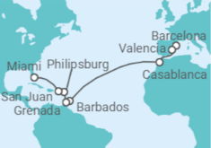 Itinerario del Crucero España, Marruecos, Barbados, Saint Maarten, Puerto Rico - MSC Cruceros