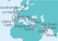 Itinerario del Crucero desde Dubái (EAU) a Kiel (Alemania) TI - MSC Cruceros