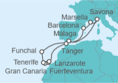 Itinerario del Crucero Islas Canarias - Costa Cruceros