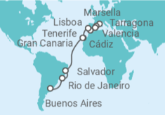 Itinerario del Crucero España, Portugal, Brasil TI - MSC Cruceros