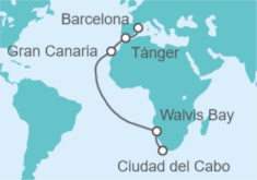 Itinerario del Crucero Marruecos, España, Namibia, Sudáfrica - Royal Caribbean