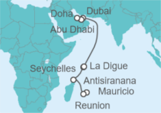 Itinerario del Crucero Isla Reunión, Seychelles, Emiratos Arabes - Norwegian Cruise Line