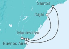 Itinerario del Crucero Uruguay, Argentina, Brasil TI - Costa Cruceros