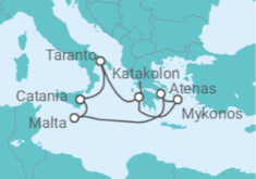 Itinerario del Crucero Malta, Italia, Grecia - Costa Cruceros