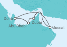 Itinerario del Crucero Emiratos Arabes, Omán, Qatar TI - Costa Cruceros