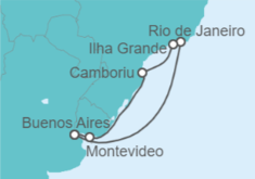 Itinerario del Crucero Argentina, Brasil TI - Costa Cruceros