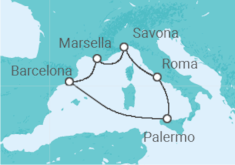 Itinerario del Crucero Italia, Francia, España - Costa Cruceros