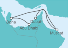 Itinerario del Crucero Qatar, Omán, Emiratos Arabes TI - Costa Cruceros