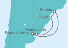 Itinerario del Crucero Brasil, Argentina, Uruguay TI - Costa Cruceros