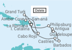 Itinerario del Crucero Antigua Y Barbuda, Saint Maarten, República Dominicana, Bahamas, Santa Lucía, Barbados TI - Costa Cruceros