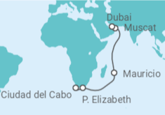 Itinerario del Crucero Sudáfrica, Mauricio, Omán TI - Costa Cruceros