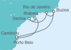 Itinerario del Crucero Brasil TI - Costa Cruceros