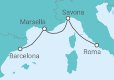 Itinerario del Crucero Italia, Francia - Costa Cruceros