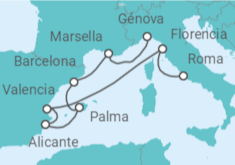 Itinerario del Crucero Francia, España, Italia - MSC Cruceros