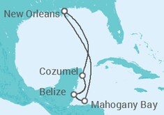 Itinerario del Crucero Belice, México - Carnival