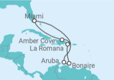 Itinerario del Crucero Aruba, Bonaire, San Eustaquio y Saba, República Dominicana - Carnival