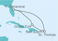 Itinerario del Crucero Bahamas, Puerto Rico, Islas Vírgenes - Eeuu - Carnival