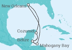 Itinerario del Crucero Belice, México - Carnival