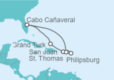 Itinerario del Crucero Bahamas, Puerto Rico, Saint Maarten, Islas Vírgenes - Eeuu - Carnival