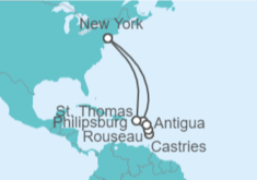 Itinerario del Crucero Saint Maarten, Santa Lucía, Antigua Y Barbuda, Islas Vírgenes - Eeuu - Carnival