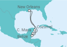 Itinerario del Crucero Belice, México - Carnival