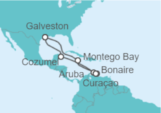 Itinerario del Crucero Jamaica, Bonaire, San Eustaquio y Saba, Aruba, Curaçao, México - Carnival