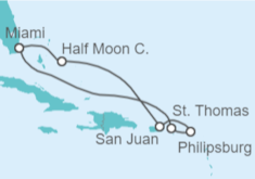 Itinerario del Crucero Puerto Rico, Saint Maarten, Islas Vírgenes - Eeuu - Carnival