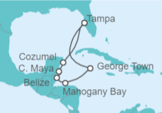 Itinerario del Crucero Islas Caimán, Belice, México - Carnival