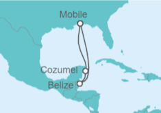 Itinerario del Crucero Belice, México - Carnival