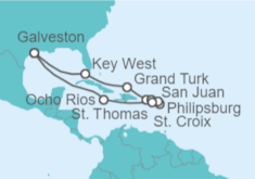 Itinerario del Crucero USA, Bahamas, Puerto Rico, Islas Vírgenes - Eeuu, Saint Maarten, Jamaica - Carnival