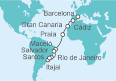 Itinerario del Crucero España, Cabo Verde, Brasil - Costa Cruceros