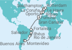 Itinerario del Crucero desde Buenos Aires (Argentina) a Rotterdam - MSC Cruceros