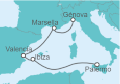 Itinerario del Crucero España, Francia - MSC Cruceros