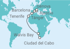 Itinerario del Crucero Namibia, España, Marruecos, Francia - Costa Cruceros