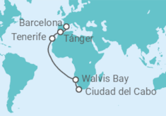 Itinerario del Crucero Namibia, España, Marruecos - Costa Cruceros