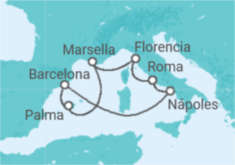 Itinerario del Crucero España, Francia, Italia - Royal Caribbean