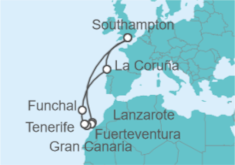 Itinerario del Crucero Islas Canarias - Cunard