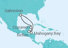 Itinerario del Crucero Belice, México - Carnival