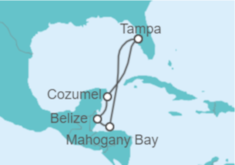 Itinerario del Crucero Belice, México - Carnival