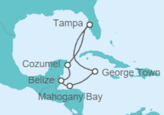 Itinerario del Crucero Islas Caimán, Belice, México - Carnival