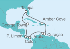 Itinerario del Crucero Islas Caimán, Costa Rica, Panamá, Aruba, Curaçao - Carnival