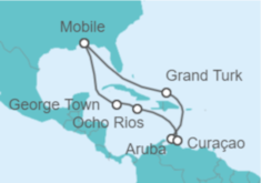 Itinerario del Crucero Bahamas, Aruba, Curaçao, Jamaica, Islas Caimán - Carnival