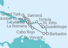 Itinerario del Crucero Barbados, Guadalupe, Islas Vírgenes - Reino Unido, República Dominicana, Bahamas - Costa Cruceros